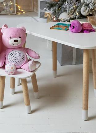 Комплект столик і стільчик дитячий рожевий білий. набір дитячий стіл стілець9 фото