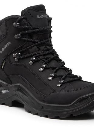 Lowa renegade gtx mid deep black (0998) туристические ботинки, 45 размер новые!!!