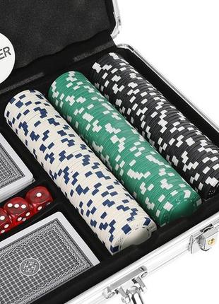 Покерный набор 300 фишек в алюминиевом кейсе набор для покера iso trade польша8 фото