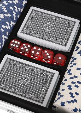 Покерный набор 300 фишек в алюминиевом кейсе набор для покера iso trade польша3 фото