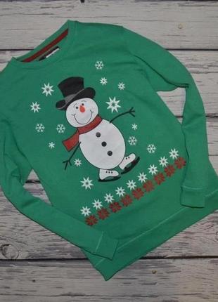 Xs - s/31-32 обалденная фирменная кофта реглан батник новогодний нг снеговик