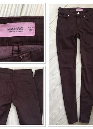 Бордово-коричневые джинсы skinny mango1 фото