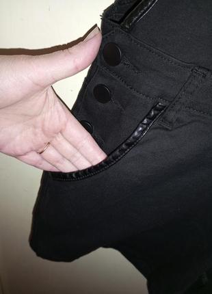 Стрейч-коттон,джинсовый комбинезон-ромпер с карманами,кожей,большого размера,black premium2 фото
