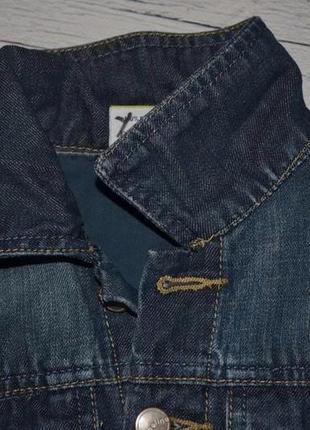 5 лет 110 см обалденный фирменный джинсовый пиджак курточка джинсовка с вышивкой на спине6 фото