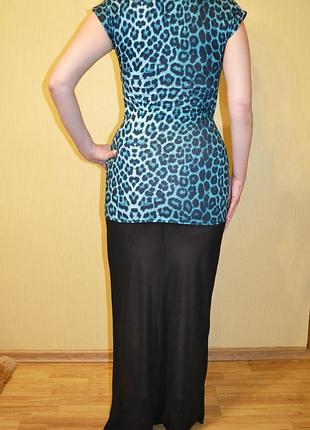 Длинное леопардовое платье 6