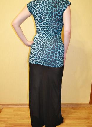 Длинное леопардовое платье 7