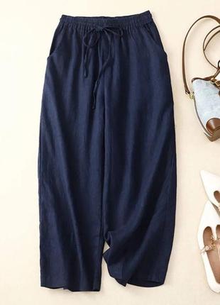 Жіночі літні штани, льон, легкі літні штани широкі,2752f4 фото