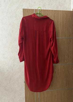 Красное платье-рубашка2 фото