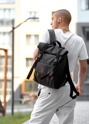 Мужской рюкзак ролл sambag rolltop milton черный с клапаном