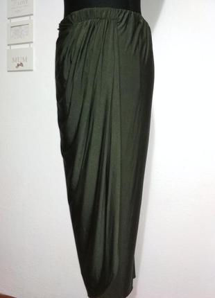 Стрейч фирменная роскошная стройнящая юбка миди на запах2 фото