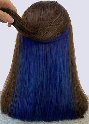 Синяя краска для волос midnight blue от directions, синий тоник, веган2 фото