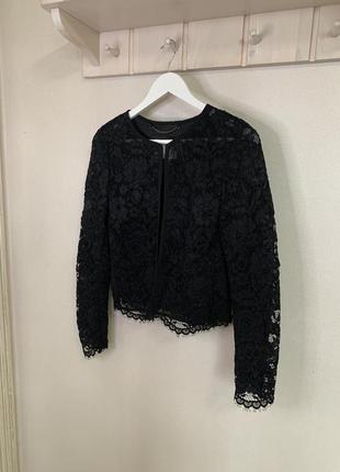 Пиджак кофта блуза кружево крупное черное 🖤1 фото