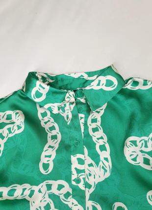 Шифоновая блуза с принтом цепи2 фото