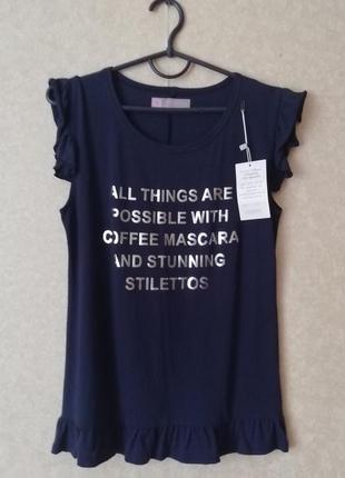 Летняя майка темно-синего кольра, топ для девушек.