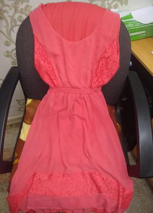 Бомбезное шифоновое платье на резинке