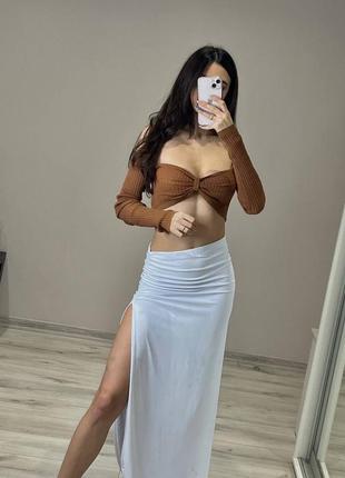 Белая пляжная юбка