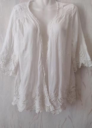 Очень красивый натуральный вышитый кардиган