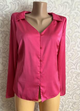Рожева сатинова сорочка блуза primark 🛍️1+1=3🛍️