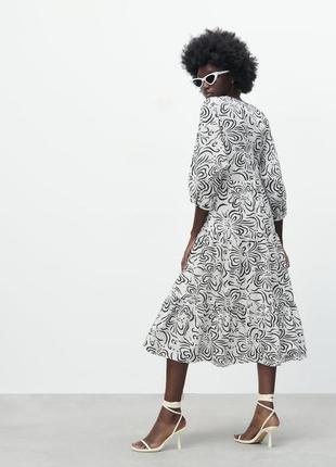 Zara ярусное платье с принтом 5