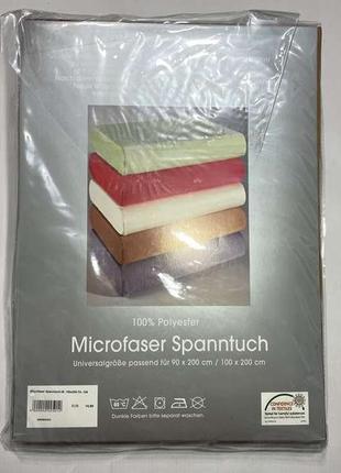 Простирадло на резинці microfaser spannbetttuch, best feeling, germany, 100*200 см, нове!5 фото