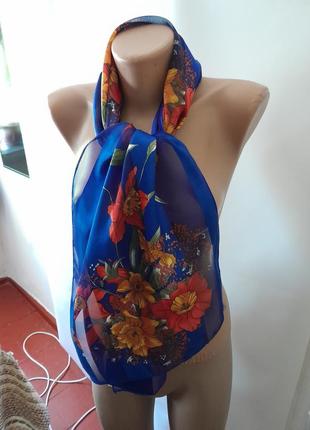 Яркий женский шарфик цветочный принт2 фото