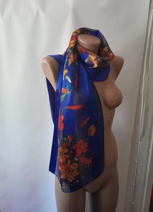 Яркий женский шарфик цветочный принт5 фото