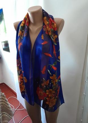 Яркий женский шарфик цветочный принт1 фото
