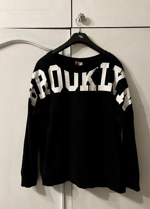 Свитшот brooklyn принт h&m размер м