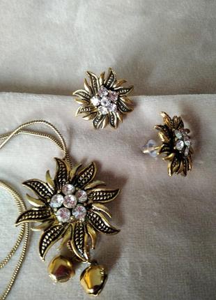 Набір біжутерії підвіска сережки