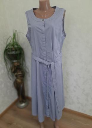 Брендовое платье сарафан в нежный джинс эликовый размер1 фото