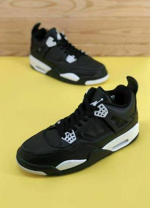 Кроссовки air jordan 4 black/white3 фото