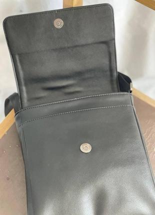 Чорна чоловіча сумка барсетка через плече з шкіри еко.5 фото