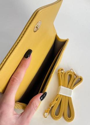 Женская сумка  клатч кошелек на плечо из желтой эко кожи just glamour.5 фото