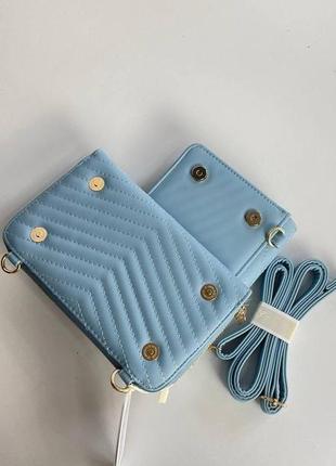 Голубая женская сумка клатч кошелек из искусственной кожи just glamour.4 фото
