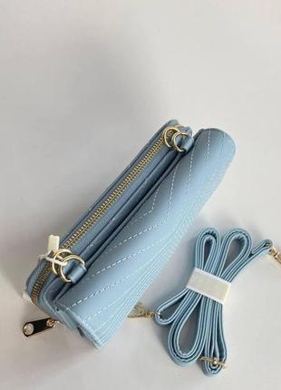 Голубая женская сумка клатч кошелек из искусственной кожи just glamour.2 фото