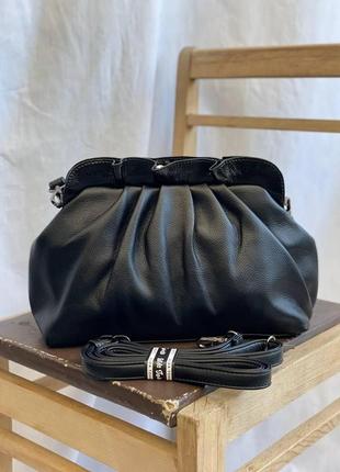 Чорна жіноча сумка ділова на плече ридикюль з еко шкіри gilda tohetti.5 фото