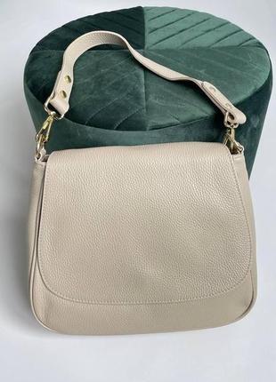 Шкіряна жіноча сумка італійська ділова на плече з натуральної шкіри vera pelle.