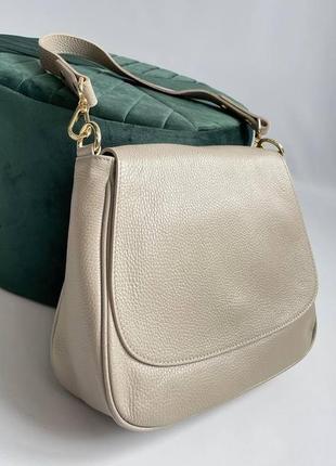 Кожаная женская сумка итальянская деловая на плечо из натуральной кожи vera pelle4 фото
