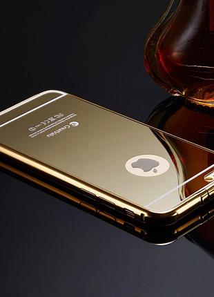 Чехол super slim creative case mirror gold p8 lite aluminum