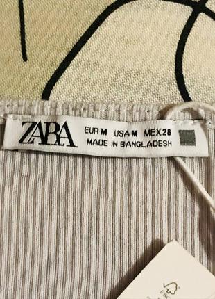 Нова укорочена майка в рубчик із глибоким вирізом від zara5 фото