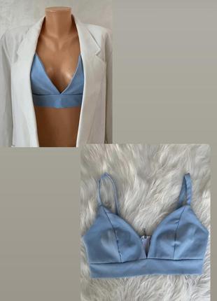 Голубой топ база или топик под пиджак