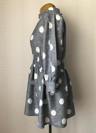 Новая (с этикеткой) оригинальная серая блуза в горохи от zara, размер  xl2 фото
