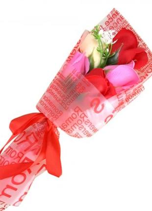 Оригинальный букет роз из мыла dear for you  (красный) + подарок