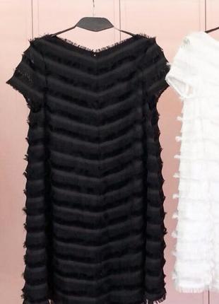 Черная мини-платье с бахромой2 фото