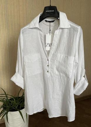 Zara, рубашка из льна