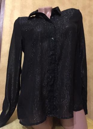 Чорна сорочка / блуза чорна прозора