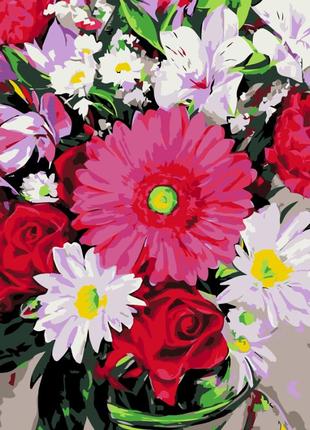 Набір, картина за номерами, "квітковий мікс" 35х45 см, у коробці, rosa start