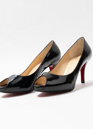 Christian louboutin paris black patent heels женские открытые туфли