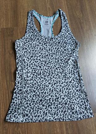 Спортивная майка футелка с принтом леопард бренда h&amp;m