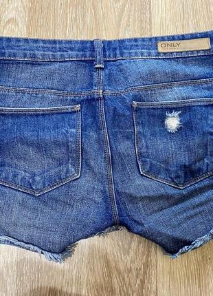 Джинсовые шорты джинсові шорти короткие короткі джинс потерті рвані рванные потертые 27 - 28, м only2 фото